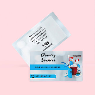 Cartão De Visita Serviços Premium de Limpeza e Maid House