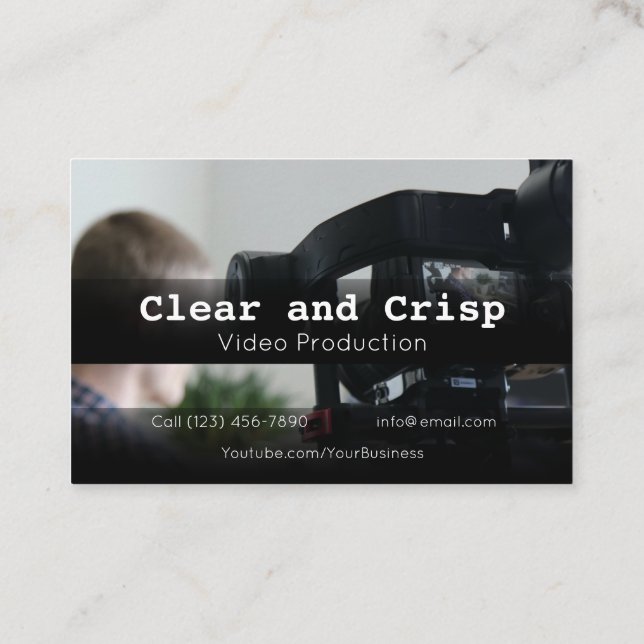 Cartão De Visita Serviços profissionais da empresa de produção de v (Verso)