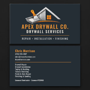 Cartão De Visita Serviços Profissionais de Drywall