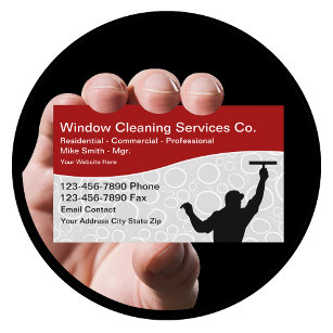 Cartão De Visita Serviços profissionais de limpeza de janelas