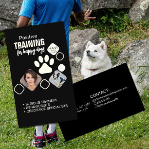 Cartão De Visita Serviços Profissionais de Treinamento de Cães Tr