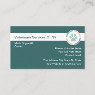 Cartão De Visita Serviços Veterinários Veterinários da Na moda