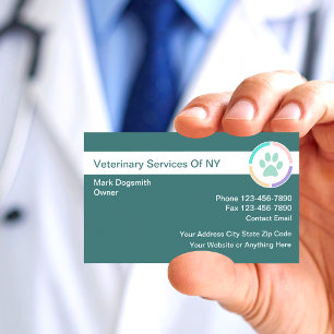 Cartão De Visita Serviços Veterinários Veterinários da Na moda
