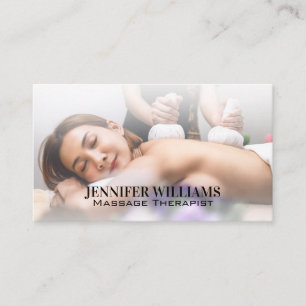 Cartão De Visita Sessão de Massagem   Mulher no Spa