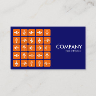 Cartão De Visita Setas LED laranja quadrado - azul escuro