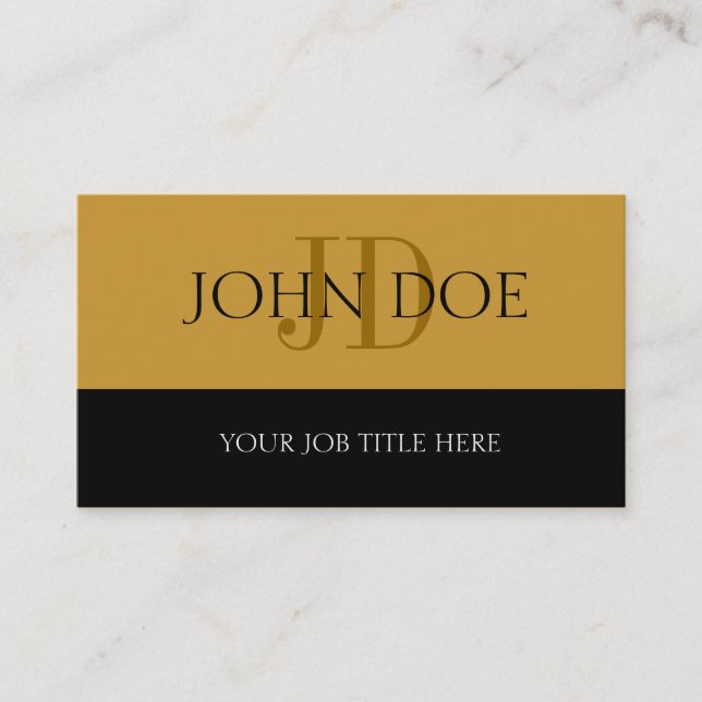 Cartão De Visita Seu CargoTitle! S Faixa Dourada (Frente)