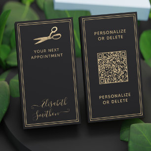 Cartão De Visita Seu Código QR Lista de Cabelos de Luxo Próximo Com