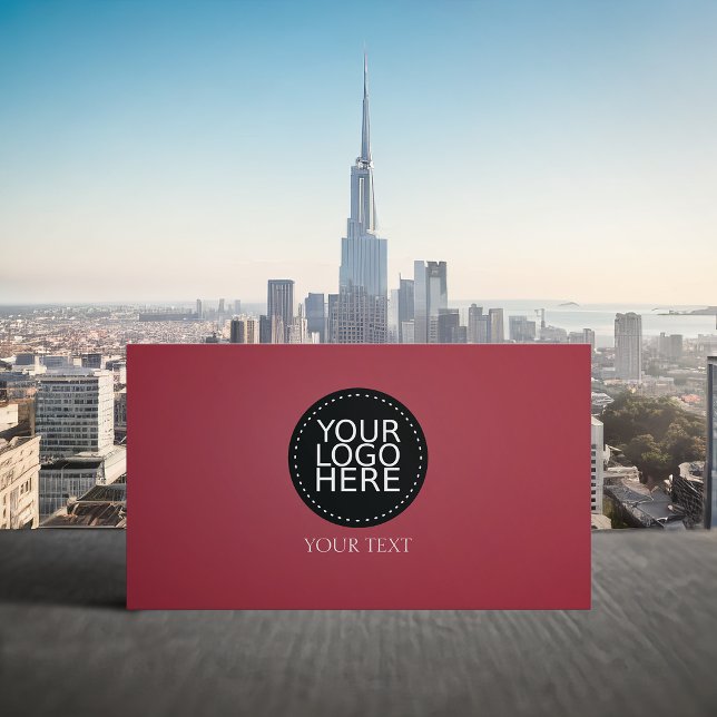 Cartão De Visita Seu logotipo aqui vermelho escuro (Criador carregado)