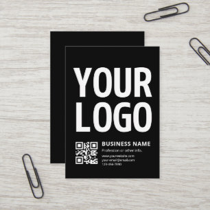Cartão De Visita Seu logotipo c/ código QR e texto editáveis