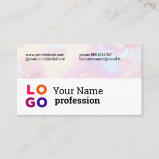 Cartão De Visita Seu logotipo de negócios Pastel Rainbow personaliz