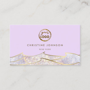 Cartão De Visita seu logotipo design de ondas pearlescentes