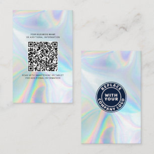 Cartão De Visita Seu logotipo e código QR holográfico DIY