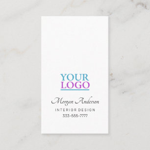 Cartão De Visita Seu logotipo, elegante, profissional, branco e cor