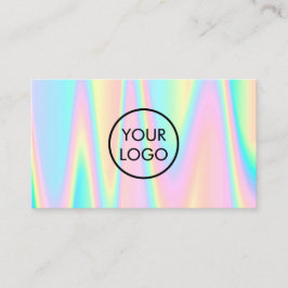 Cartão De Visita seu logotipo em iridescência simulada pastel