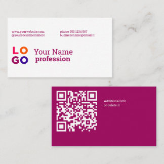 Cartão De Visita Seu Logotipo Empresarial QrCode Personalizado Vinh