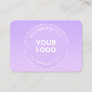 Cartão De Visita Seu Logotipo   Gradiente Sutil Ombre Lavanda