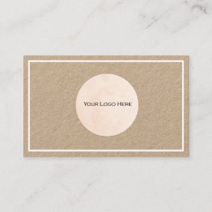 Cartão De Visita Seu logotipo Kraft White Border Personalizado