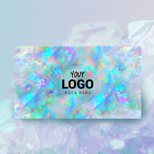Cartão De Visita seu logotipo na textura inspirada em opal