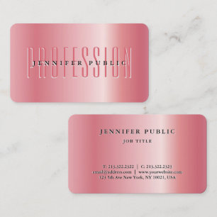 Cartão De Visita Seu Modelo de de texto personalizado, Rosa Elegant