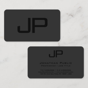 Cartão De Visita Seu Monograma Moderno Elegante de Texto Personaliz