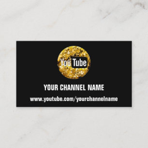 CARTÃO DE VISITA SEU NOME DE CANAL YOUTUBER SUSCRIBE DOURADO