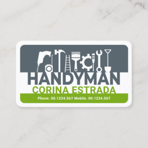 Cartão De Visita Seu nome Ferramentas do Handyman Cartazes