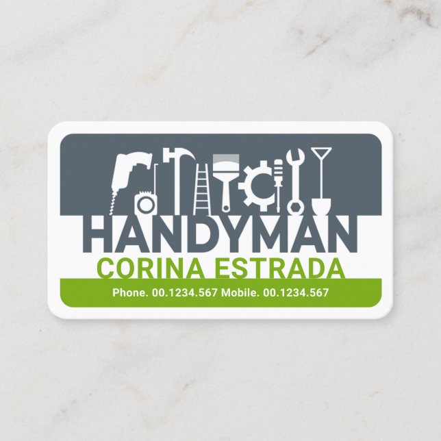 Cartão De Visita Seu nome Ferramentas do Handyman Cartazes (Frente)