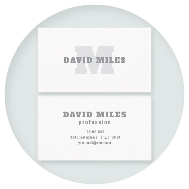 Cartão De Visita Seu nome ou nome comercial | Cinza Masculina Moder (Criador carregado)