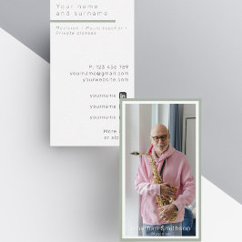 Cartão De Visita Seu próprio músico de fotografia, saxofonista Cart