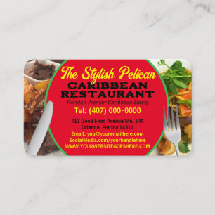 Cartão De Visita Seus Serviços de Catering de Restaurante de Fotos