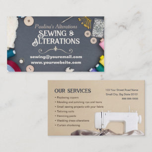 Cartão De Visita Sewing Alterations Services Seamstress