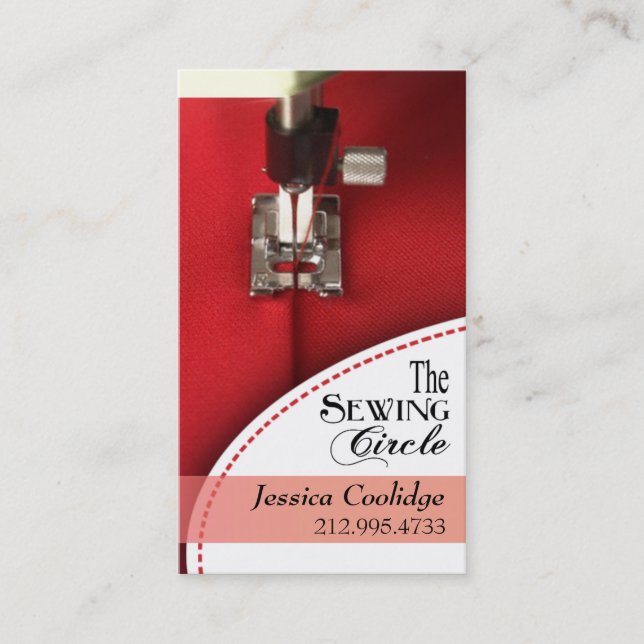 Cartão De Visita Sewing: Costureira, alfaiate, desenhista, (Frente)
