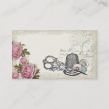 Cartão de visita Sewing do MARFIM das noções