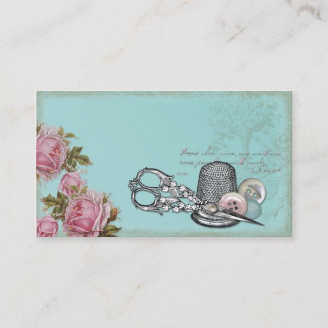 Cartão de visita Sewing do tema (Frente)