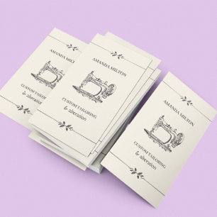 Cartão De Visita Sewing elegante da forma de Seamtress do vintage