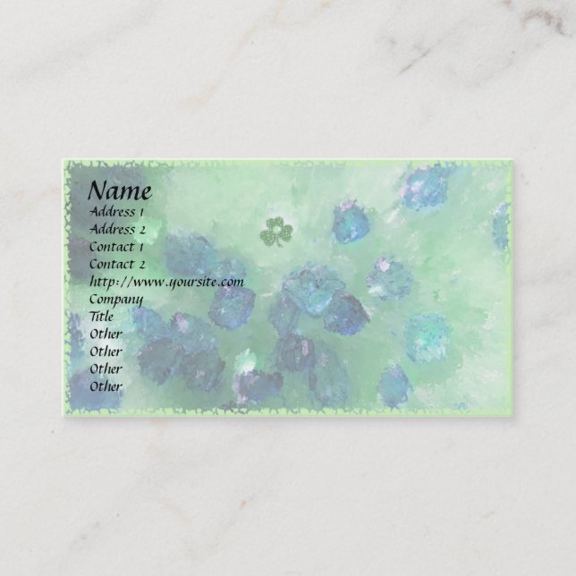 Cartão De Visita Shamrock com sorte! Modelo (Frente)