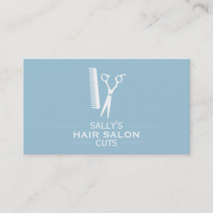 Cartão De Visita Shears & Comb com Divisores (azul-céu castanho cl