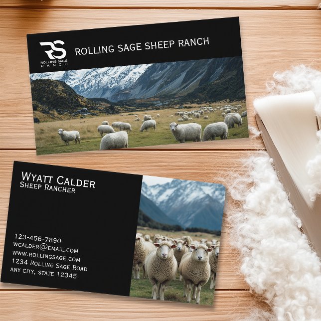 Cartão De Visita Sheep Ranching – Livestock, Wool Production (Criador carregado)