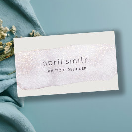 Cartão De Visita Shimmer de Aquarela de Pincel Lilac Dourada abstra