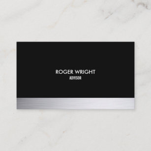 Cartão De Visita Shimmer de Prata Simples Moderno Profissional
