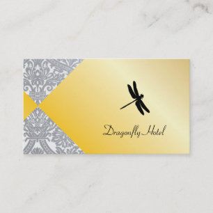 Cartão De Visita Shimmer Dourado Dragonfly / Cor damasco