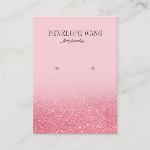 Cartão De Visita Shimmering Glitter Pink Jewelry Earring