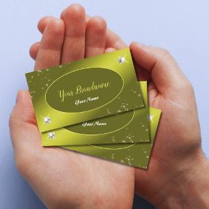 Cartão De Visita Shimmering Yellow Glitter Stars Jewels Glamorous