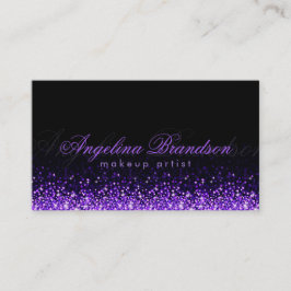 Cartão De Visita Shimmerling Roxo Makeup Artista Damask Black Card
