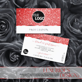 Cartão De Visita Shimmery Ruby Red Glitter Sparkle Stars adiciona l