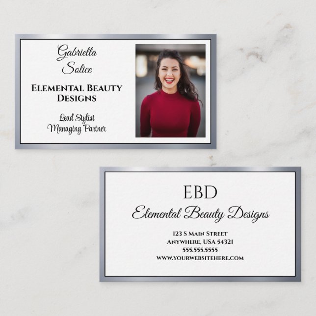 Cartão De Visita Shining Star Photo Business Card (Frente/Verso)