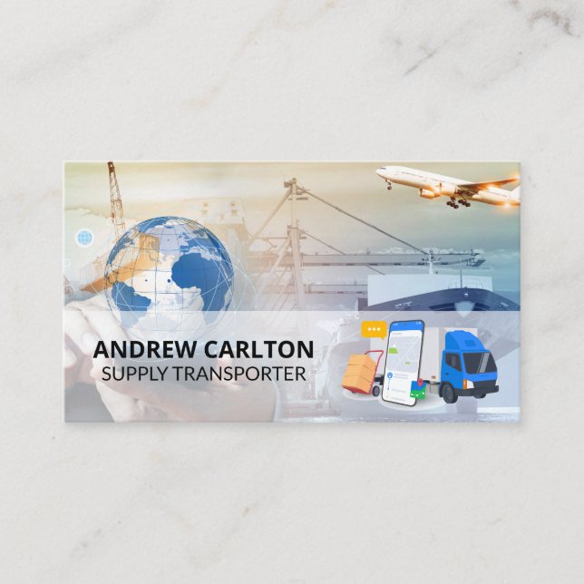 Cartão De Visita Shipping Air Boat Trucking Freight  (Frente)