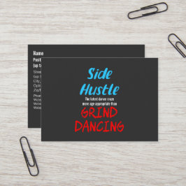 Cartão De Visita Side Hustle vs Grind Dancing Neon Blue Text