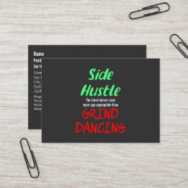 Cartão De Visita Side Hustle vs Grind Dancing Neon Green Text