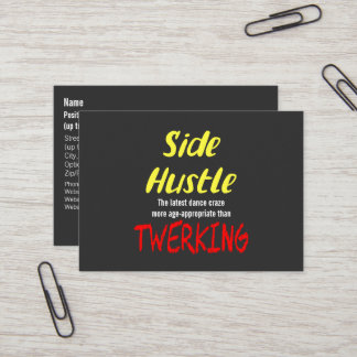 Cartão De Visita Side Hustle vs. Texto Amarelo Neon Twerking